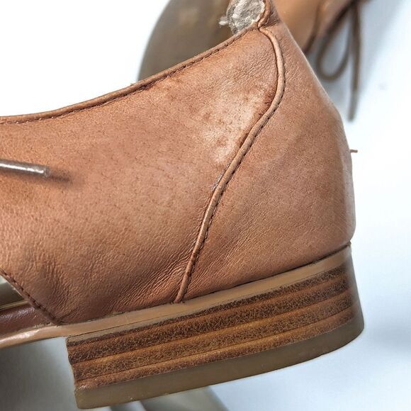 Vintage Steve Madden Lace Up Tan Leather Cut Out Sides Loafer size 10 - Picture 13 of 16
